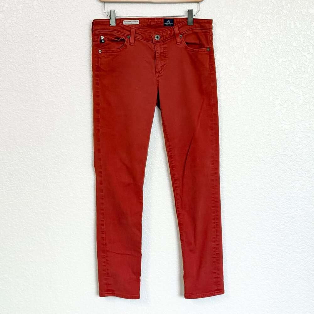 AG Adriano Goldschmied The Stevie Ankle Slim Straight Leg Jeans Size 28R Red